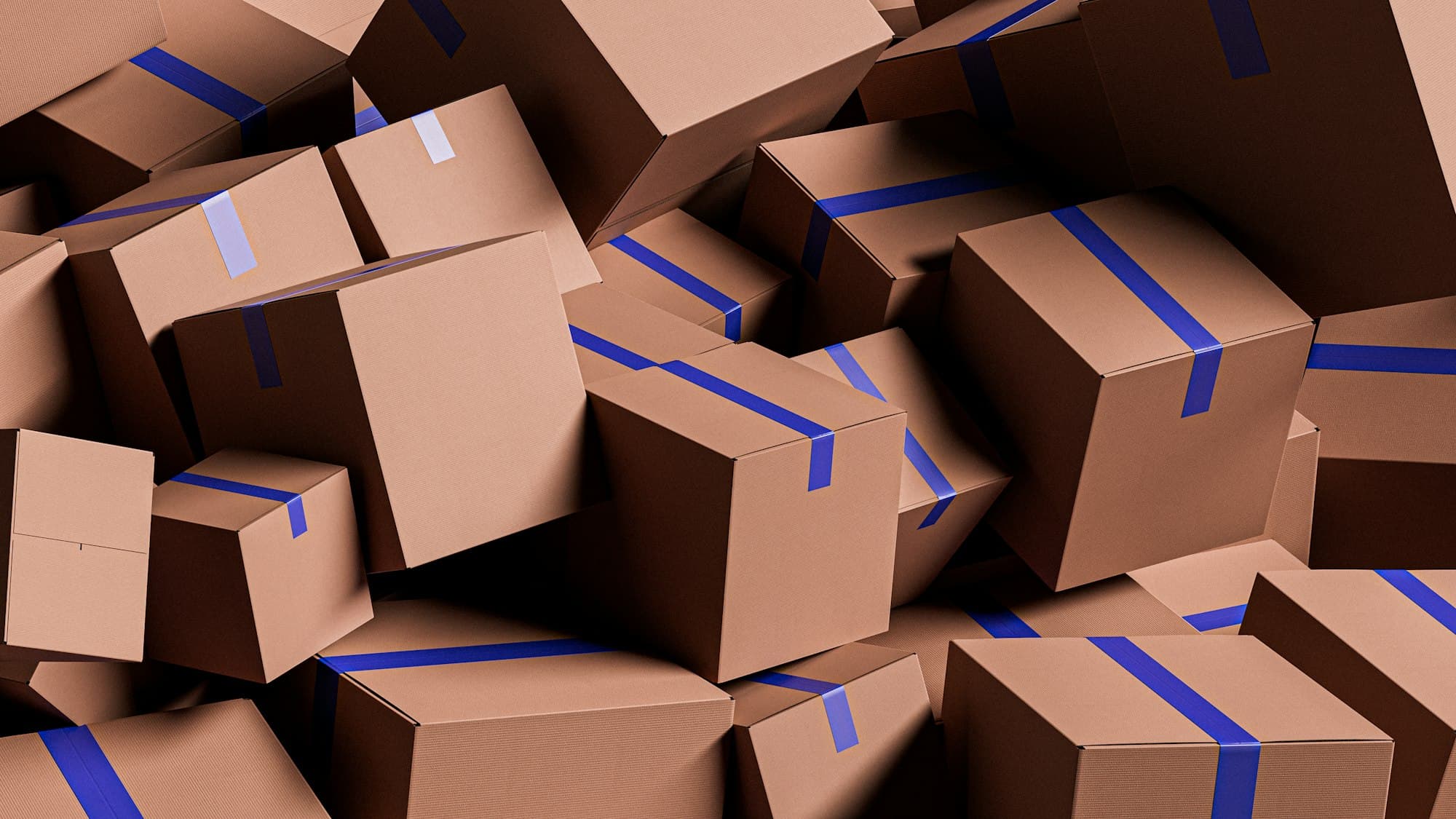 Cartons taped and stacked for shipping